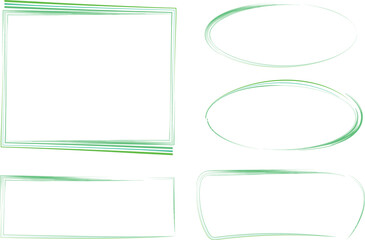mint green colorful line art abstract frames collection