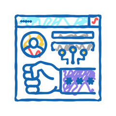 brute-force and dictionary 8 network attacks icon doodle illustration