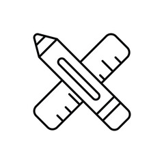 Pencil & Roller Vector icon