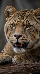 Fototapeta premium Closeup Portrait of a Lioness