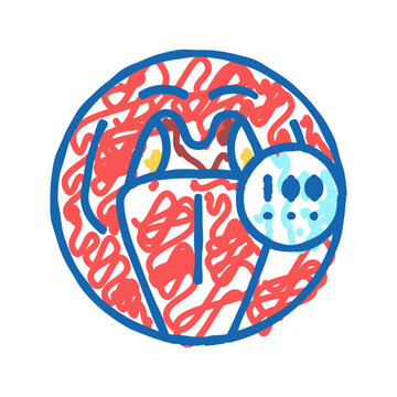 tonsils adenoid problems icon doodle illustration