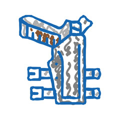gun holster icon doodle illustration