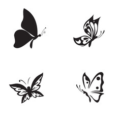 set of butterflies