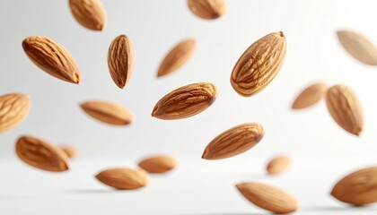 Delicious Almonds Falling in Slow Motion Healthy Snack Food