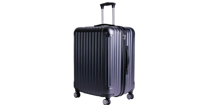 Hardshell suitcase with smooth rolling wheels isolated on white transparent background - Powered by Adobe