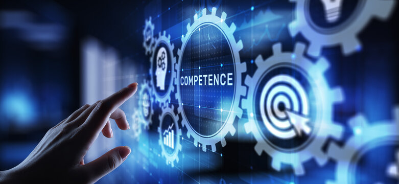 Competence Skill Personal development Business concept on virtual screen.