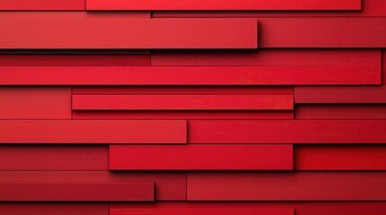 Abstract Red Wall with Layered Geometric Shapes for Background Design