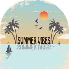 Summer vibes. Beach modern abstract art. Enjoy beach life. Sunshine paradise graphic print design. Enjoy beach life. Summer vibes artwork. Surf club design.