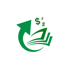 Money  with dollar icon. Income growth. Business and finance. Dollar sign. Cash icon. Money icon. Cash back. Investment. Financial savings.