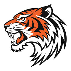 Modern Tiger Face Badge Logo