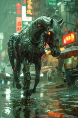 Horse With Mechanical Robotic Parts