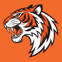 Fototapeta premium Modern Tiger Face Badge Logo