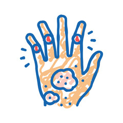 Fototapeta premium psoriatic arthritis skin health problem icon doodle illustration