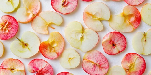 apple slice mix isolated with white background