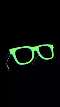 Futuristic Neon Sunglasses with Glowing Frame and Stylized Shape