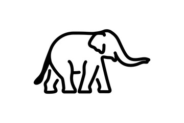 Elephant line icon. Standing safari animal simple silhouette. Animals vector design concept, outline style pictogram on white background, use for web and app. Eps 10. stock illustration