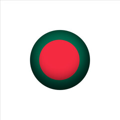 Bangladesh flag in 3D sphere shape. Bangladesh flag logo illustration. Bangladesh flag icon.
