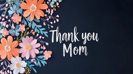 Heartfelt floral digital art thank you card for mom - creative home decor design