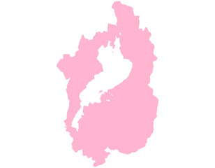 滋賀県　地図　ピンク　イラスト