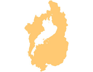 滋賀県　地図　オレンジ　イラスト