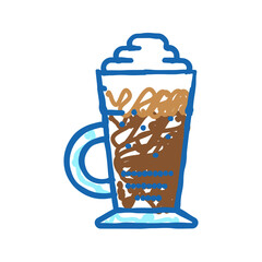 glace coffee icon doodle illustration
