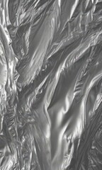 Wrinkled silver foil, shimmering metallic texture  Gleaming folds create a luxurious backdrop ,  craft,  gleam,  decorative