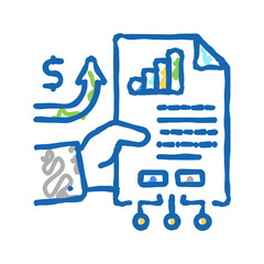 investment digital finance business icon doodle illustration