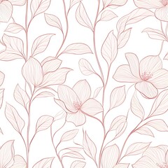 Delicate pink floral pattern on a white background.