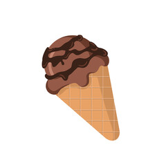 Chocolate Ice Cream On Cone