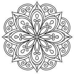 Hand-drawn mandala designs are circular, symmetrical patterns made with detailed lines and shapes, symbolizing harmony, balance, and inner peace. Each design is unique and artistically expressive.
