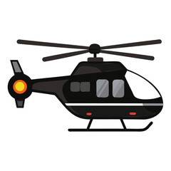 Black helicopter vector illustration for aviation enthusiasts and graphic design projects free image download isolated on transparent background
