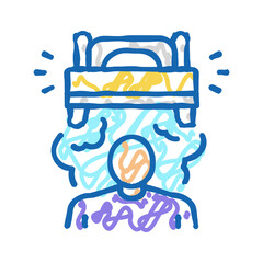 ongoing worries about sleep icon doodle illustration