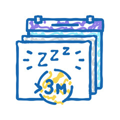 chronic insomnia icon doodle illustration