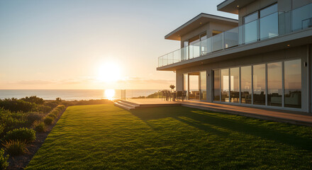 Luxurious Beachfront Home Offers Breathtaking Sunset Views Over the Ocean