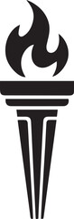 Torch Silhouette Vector – Black Fire Carrying Icon