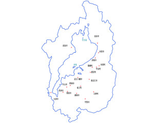 滋賀県　地図　白　斑点　イラスト