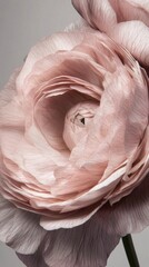 This soft pink ranunculus showcases its intricate layers and gentle curves, revealing a stunning display of elegance. Ideal for floral arrangements, it adds a touch of beauty to any setting