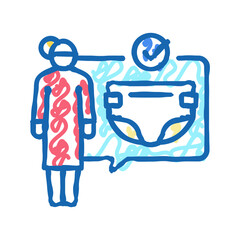 changing diapers icon doodle illustration