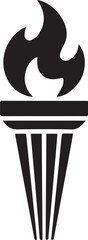 Torch Silhouette Vector – Black Fire Carrying Icon