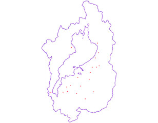 滋賀県　地図　白　斑点　イラスト