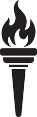 Torch Silhouette Vector &ndash; Black Fire Carrying Icon