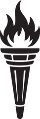 Torch Silhouette Vector – Black Fire Carrying Icon