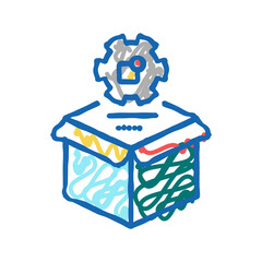 Obraz premium production process icon doodle illustration