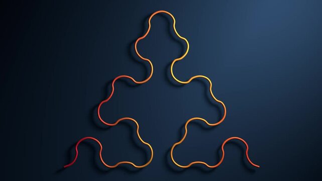 Sierpinski triangle with recursive fractal pattern and geometric symmetry 3D animation. Can be used to illustrate mathematical aesthetics, generative design or sacred geometry concepts