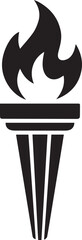 Torch Silhouette Vector – Black Fire Carrying Icon