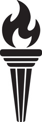 Torch Silhouette Vector – Black Fire Carrying Icon
