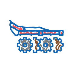 harrow farm equipment icon doodle illustration