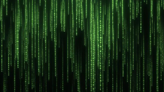 Green Digital Rain Abstract Background Texture