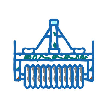 cultipacker farm equipment icon doodle illustration