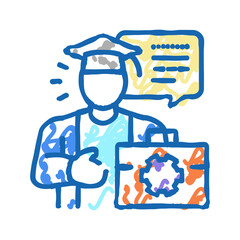 student job icon doodle illustration